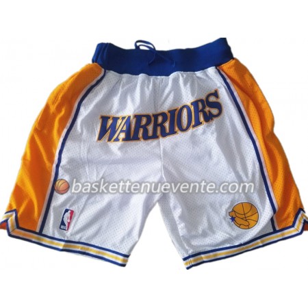 Homme Basket Golden State Warriors Shorts à poche Blanc Swingman
